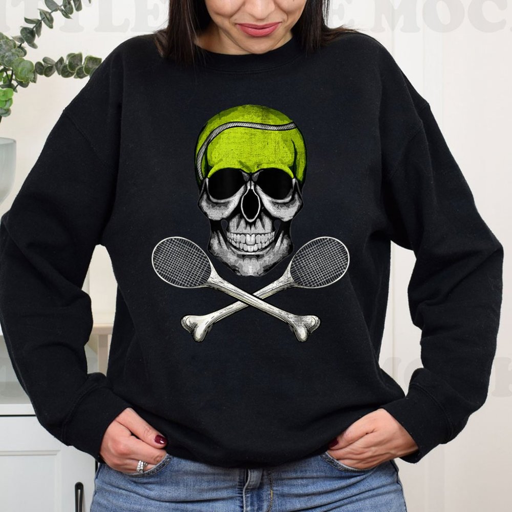 Tennis Skull Halloween Men Women Spooky Sweatshirt Gem